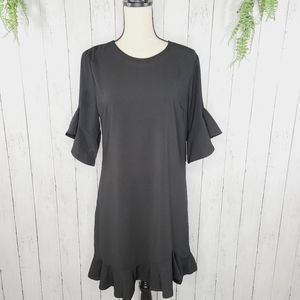 *NEW* LULU's Black Shift Dress - ruffle linings